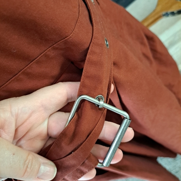 Future Collective Size 2 Women's Rust Color Midi Dress Sleeveless Adjustable - Picture 3 of 12